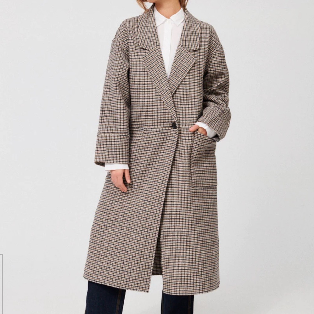 Vita Oversized Checked Wool Coat